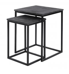 Salontafel set Pandera mango black, 50 x 40 x 40 cm