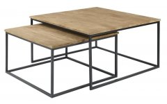 Salontafel set Pandera mango naturel, 42 x 80 x 80 cm