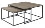 Salontafel set Pandera mango grey, 42 x 80 x 80 cm