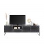 TV-meubel Orizone 202 cm Metaal Zwart