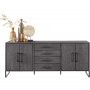 Dressoir Piastra zwart mangohout 78 x 188 x 40 cm.