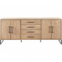 dressoir Piastra in mangohout naturel 78 x 188 x 40 cm