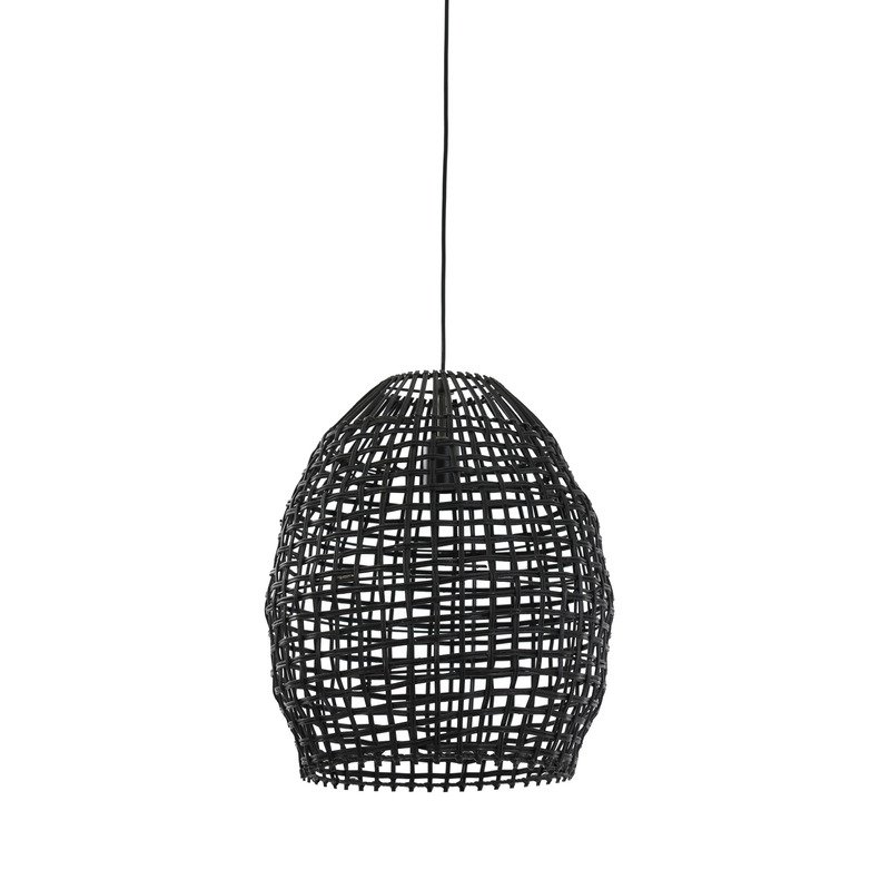 Hanglamp Orcia rotan zwart, Ø40 cm