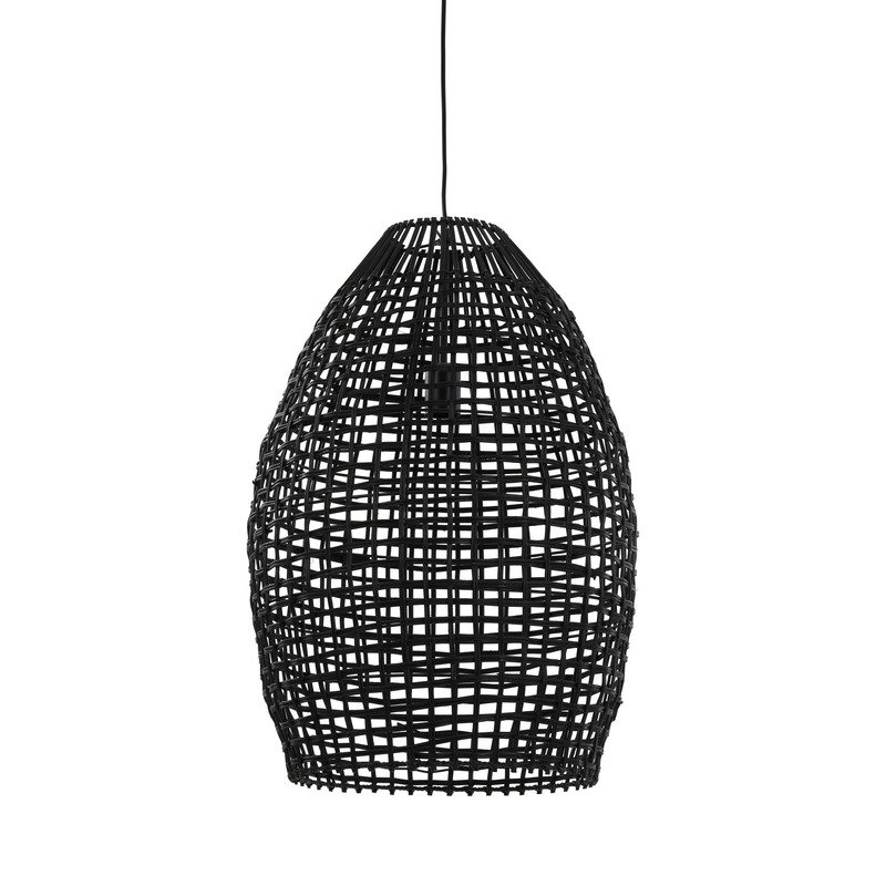 Hanglamp Orcia rotan zwart, Ø46 cm