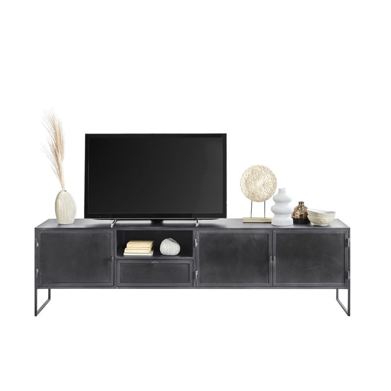 TV-meubel Orizone 202 cm Metaal Zwart