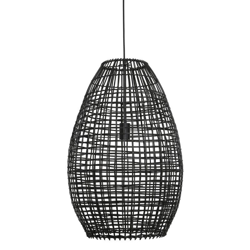 Hanglamp Orcia rotan zwart, Ø46 cm