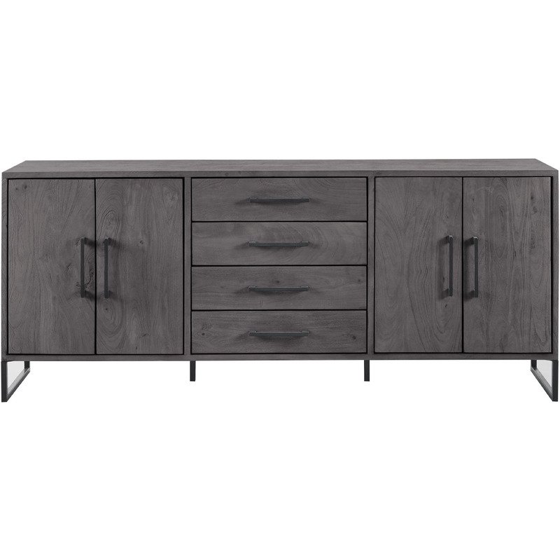 Dressoir Piastra zwart mangohout 78 x 188 x 40 cm.